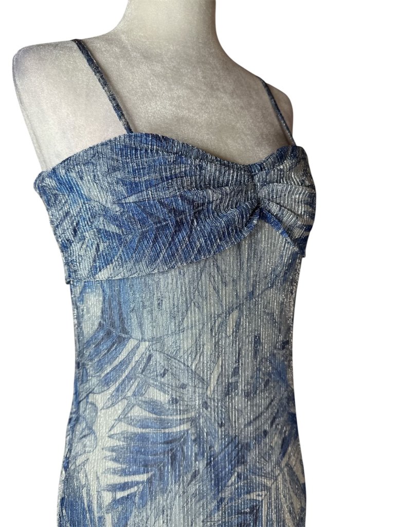 Mia Vesper Frond Mermaid Dress In Blue Small Womens Maxi Long Gown Cocktail — image 6 of 8